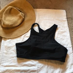Cupshe High neck black swim top size MD.